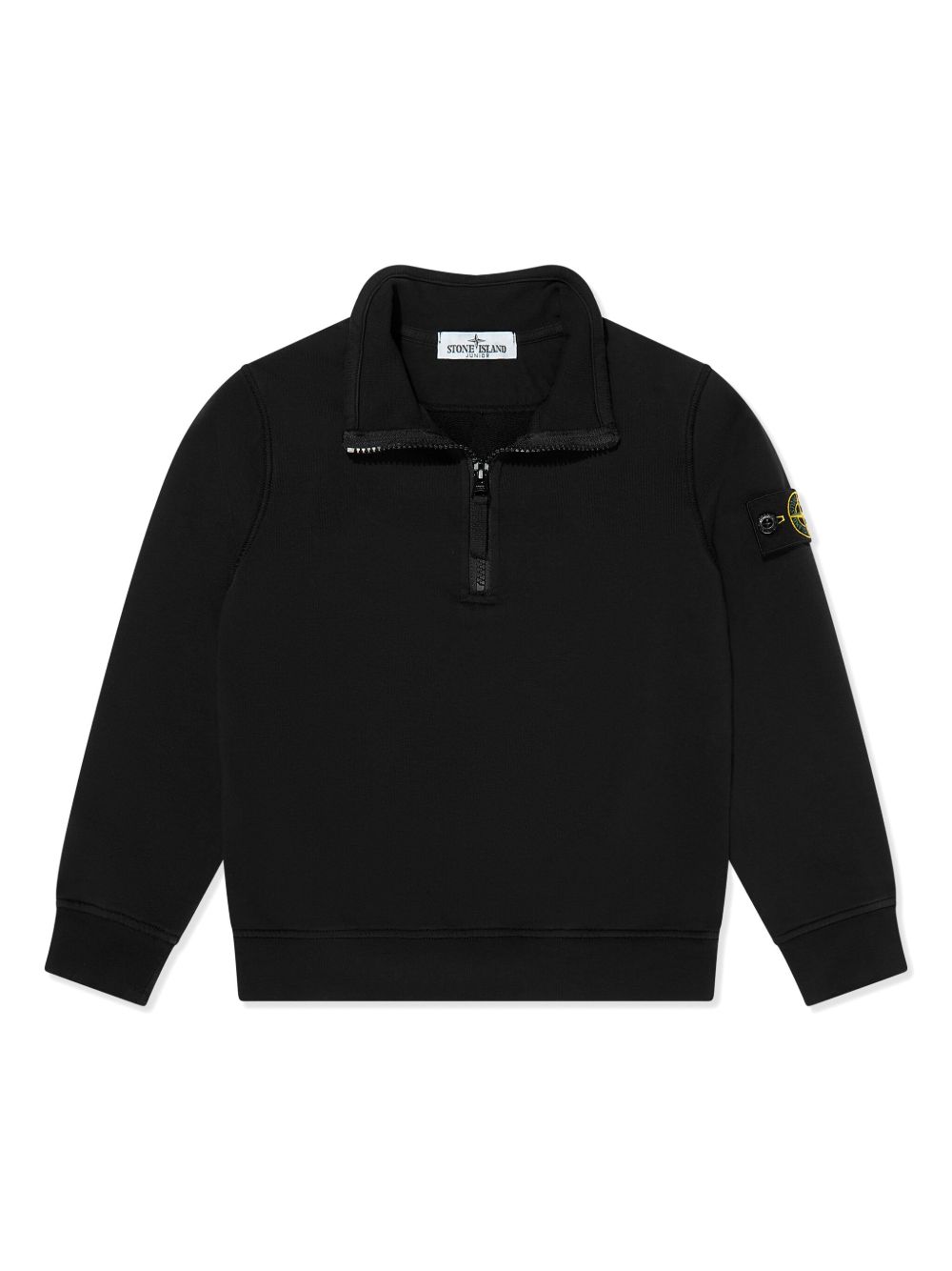 Stone Island Junior Compass-motif polo shirt Zwart