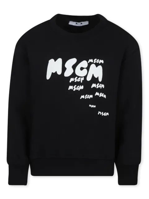 MSGM Kids sudadera con logo estampado
