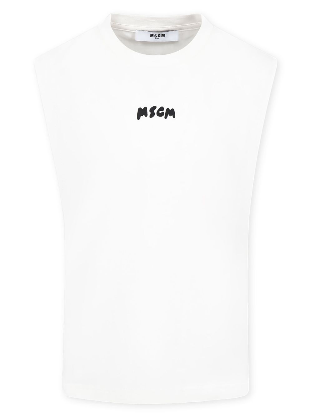 MSGM Kids Tanktop met logoprint Wit