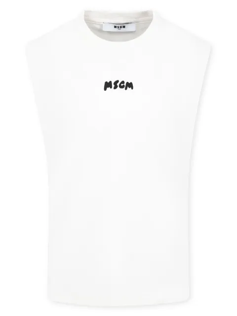 MSGM Kids logo-print tank top