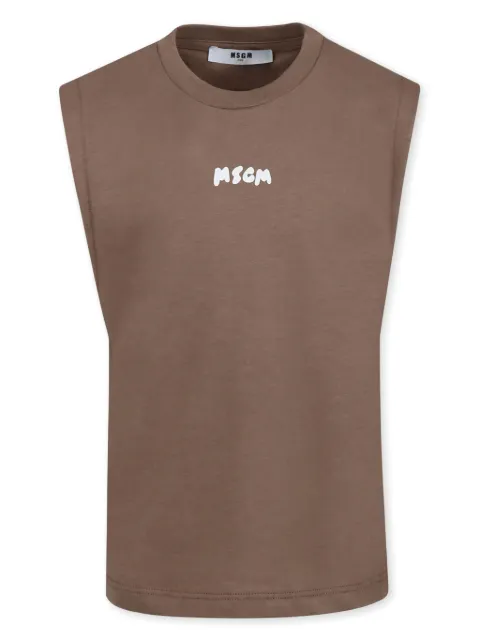 MSGM Kids Top con stampa logo