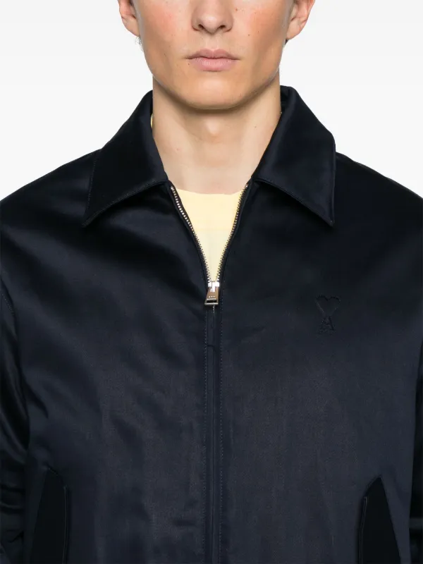 AMI Paris Ami De Coeur Bomber Jacket | Blue | FARFETCH
