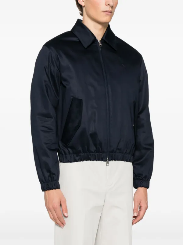 AMI Paris Ami De Coeur Bomber Jacket | Blue | FARFETCH