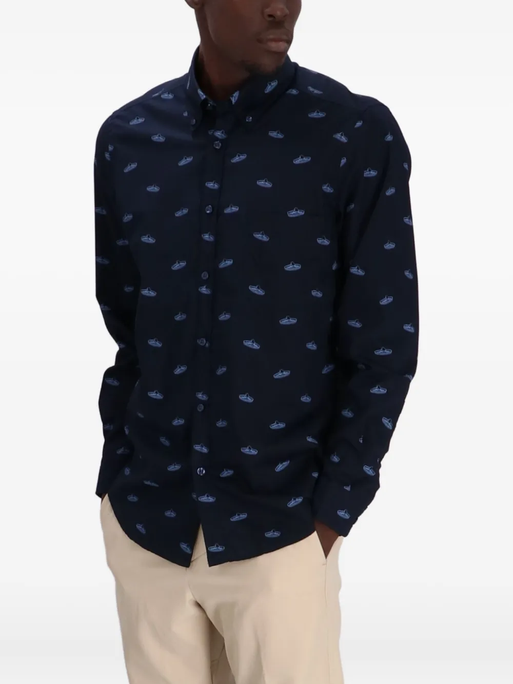 BOSS Rickert overhemd met patroon Blauw
