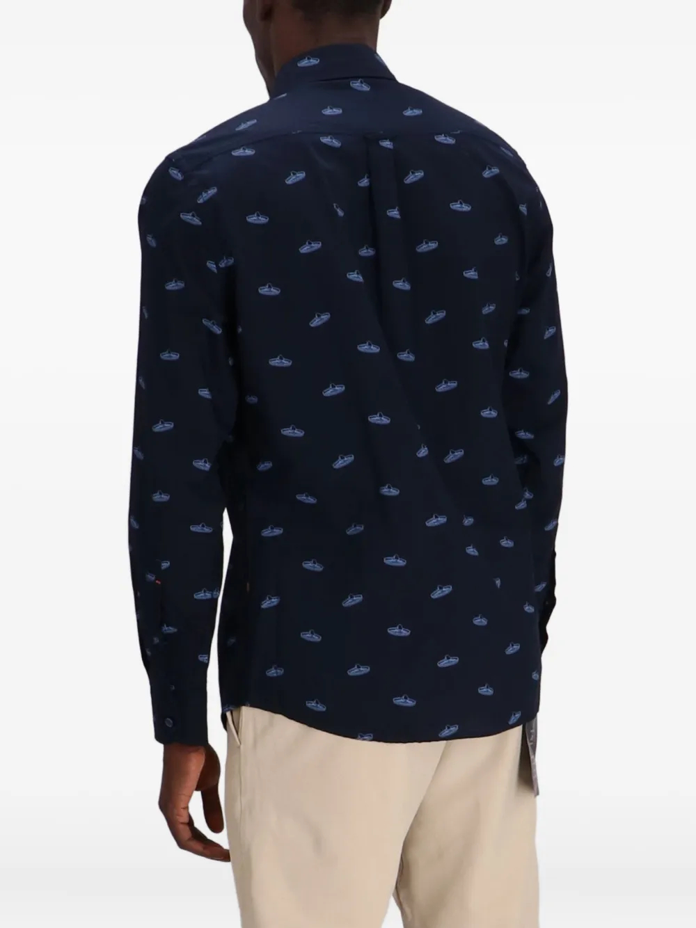 BOSS Rickert overhemd met patroon Blauw
