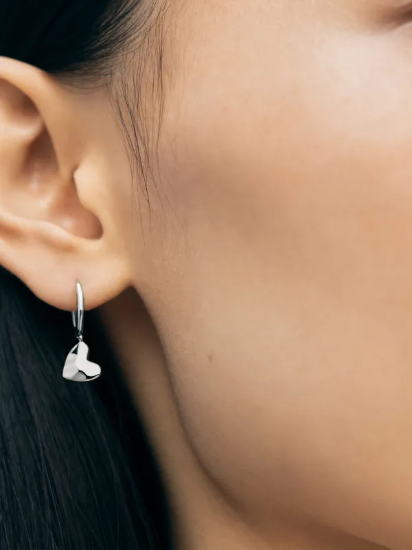 MONICA VINADER☆ハート ドロップ ハギー ピアス Monica Vinader ハート ドロップピアス | シルバートーン