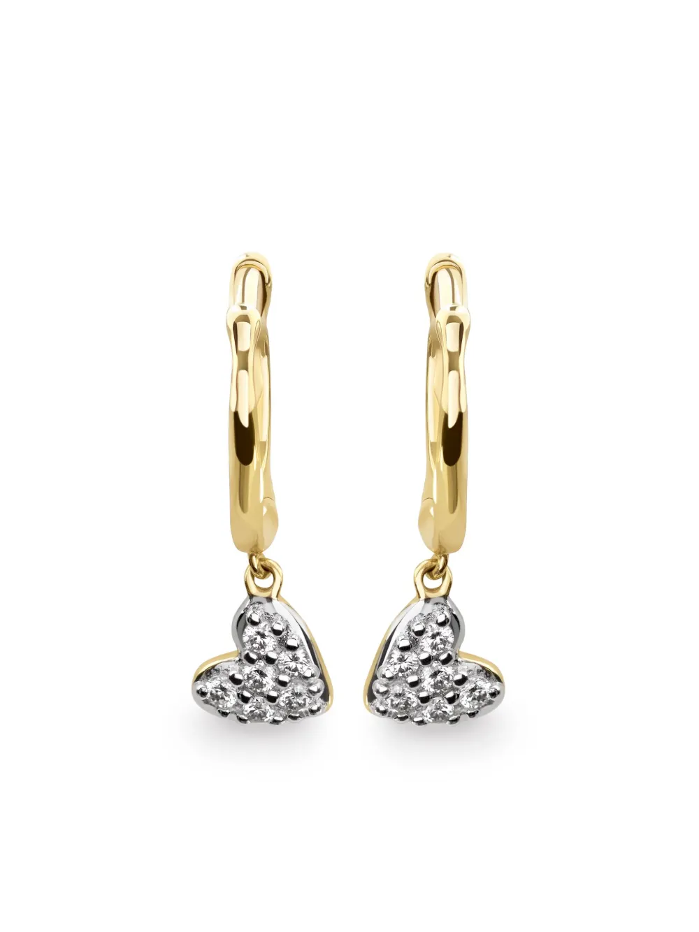 Mini Heart Diamond Huggie earrings