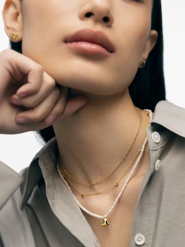 Monica Vinader ハート パール ネックレス | ゴールドトーン | FARFETCH JP