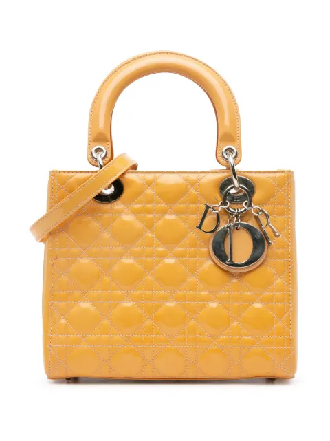 Christian Dior Pre-Owned bolsa satchel Medium Patent Cannage Lady Dior 2014
