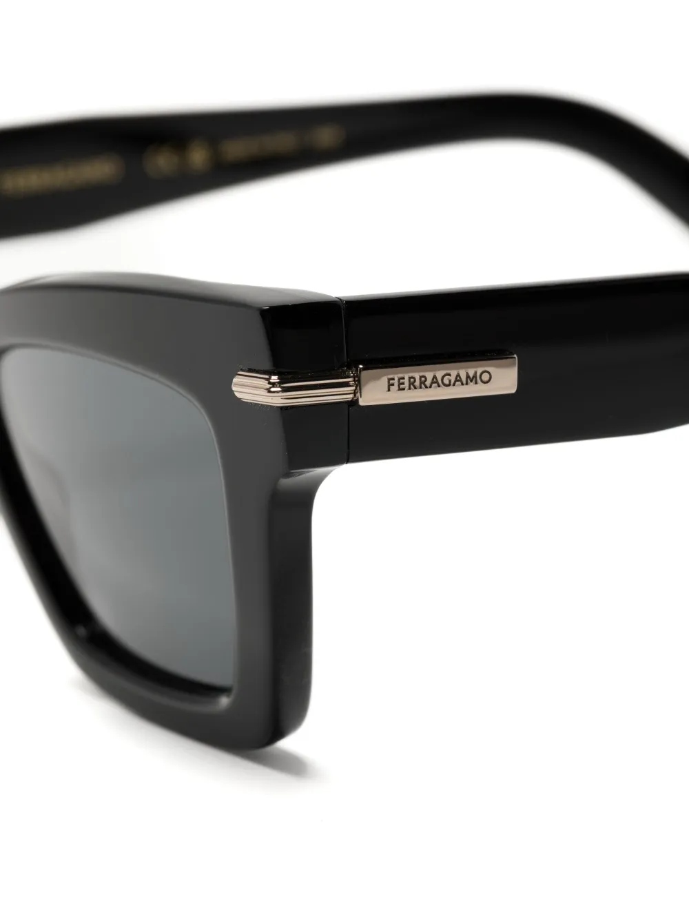 Ferragamo SF2031S zonnebril met rechthoekig montuur Zwart