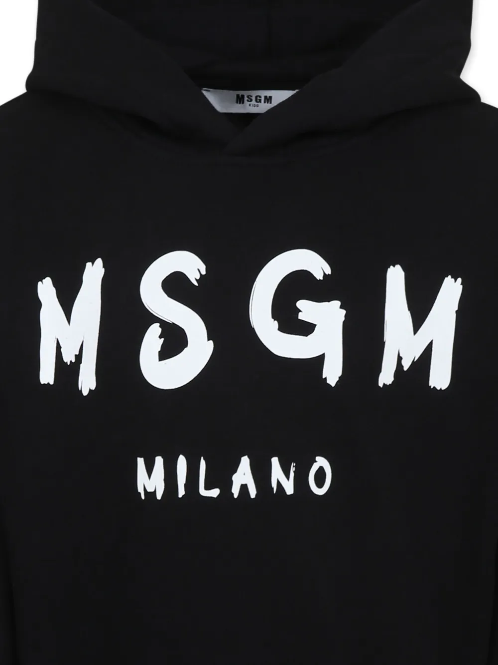 MSGM Kids Hoodie met logoprint Zwart