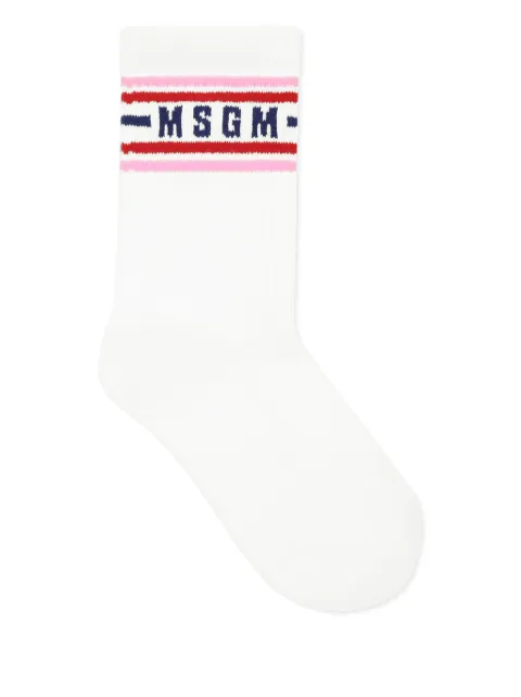 MSGM Kids calcetines con logo en jacquard
