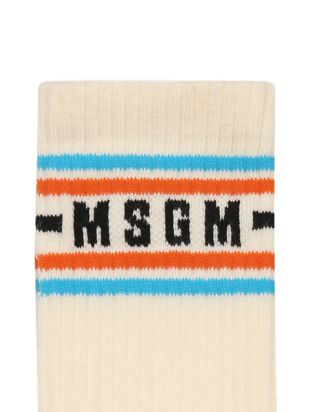 MSGM Kids Ribgebreide sokken Beige