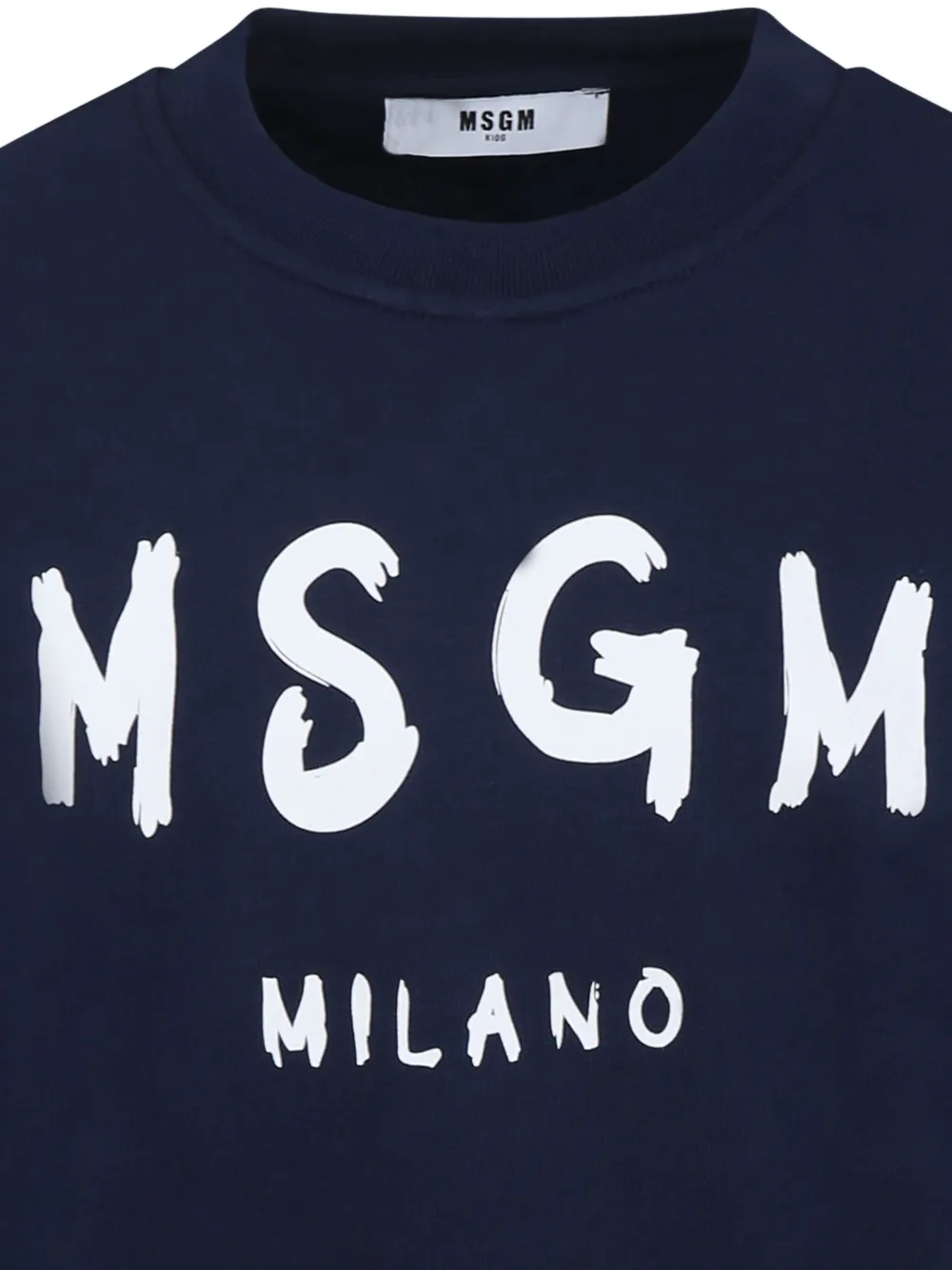 MSGM Kids Sweater met logoprint Blauw