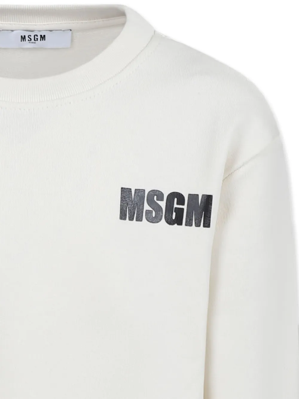 MSGM Kids Katoenen sweater met logoprint Wit