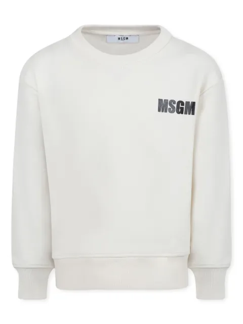 MSGM Kids سويت شيرت قطن بطبعة شعار الماركة