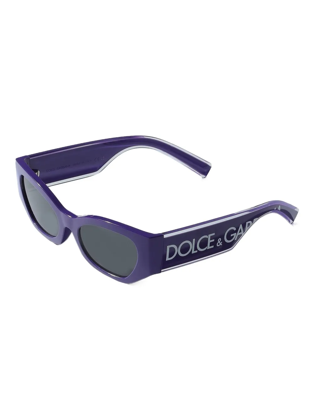 Dolce & Gabbana Kids DNA zonnebril met logoplakkaat en rechthoekig montuur Paars