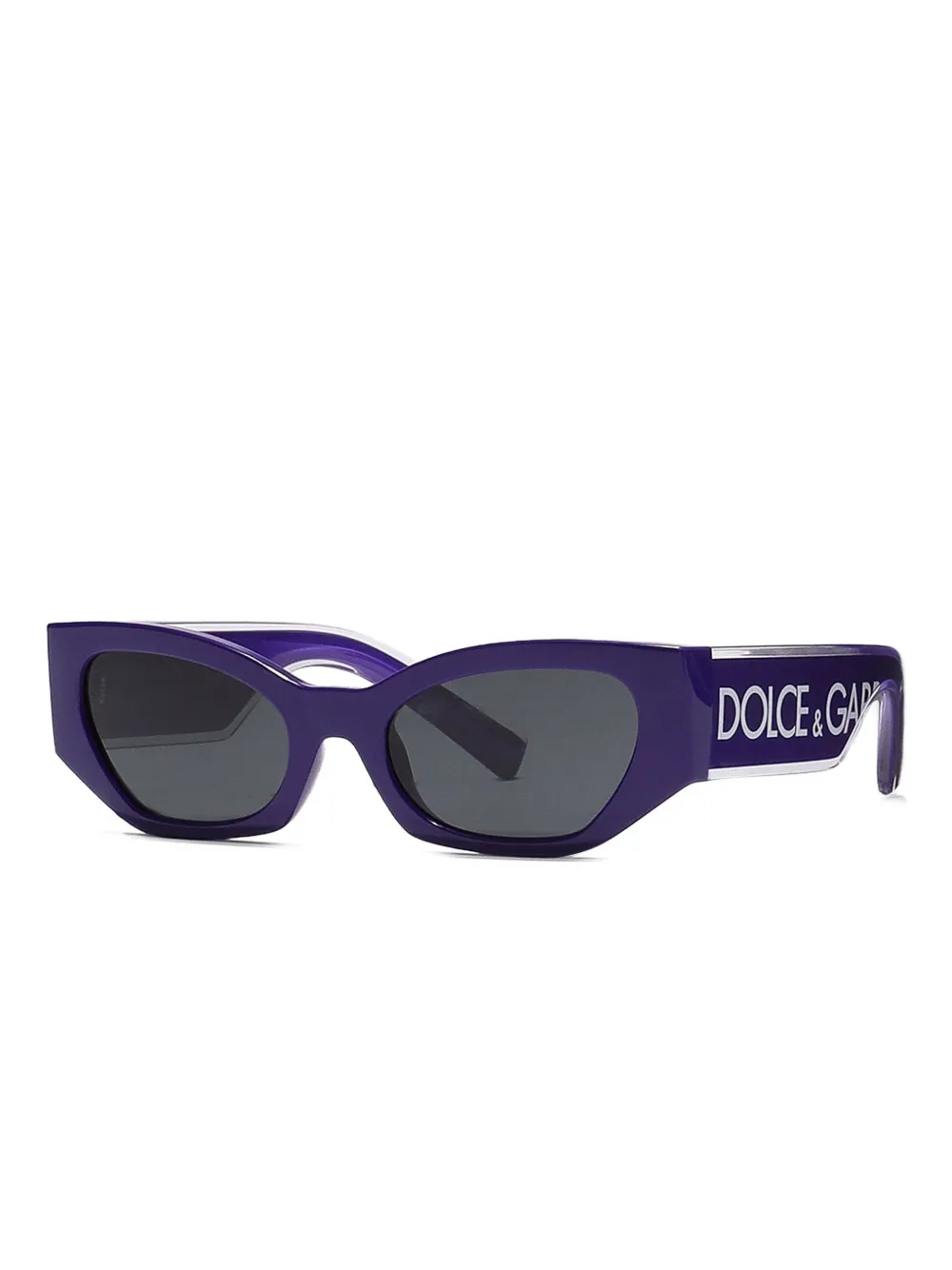 Dolce & Gabbana Kids DNA zonnebril met logoplakkaat en rechthoekig montuur - Paars