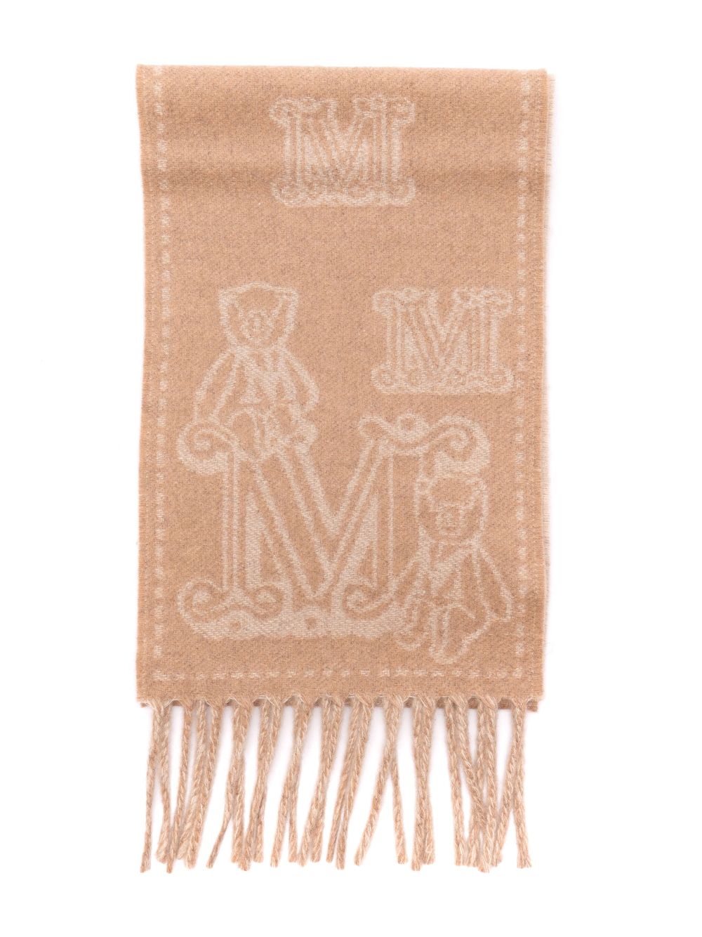 Max Mara jacquard cashmere scarf - Neutrals