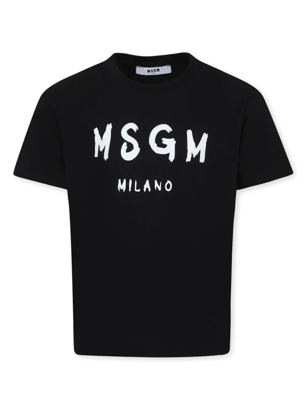 MSGM Kids Katoenen T-shirt met logoprint Zwart