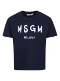 MSGM Kids logo-print cotton t-shirt - Blue