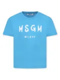 MSGM Kids logo-print cotton t-shirt - Blue