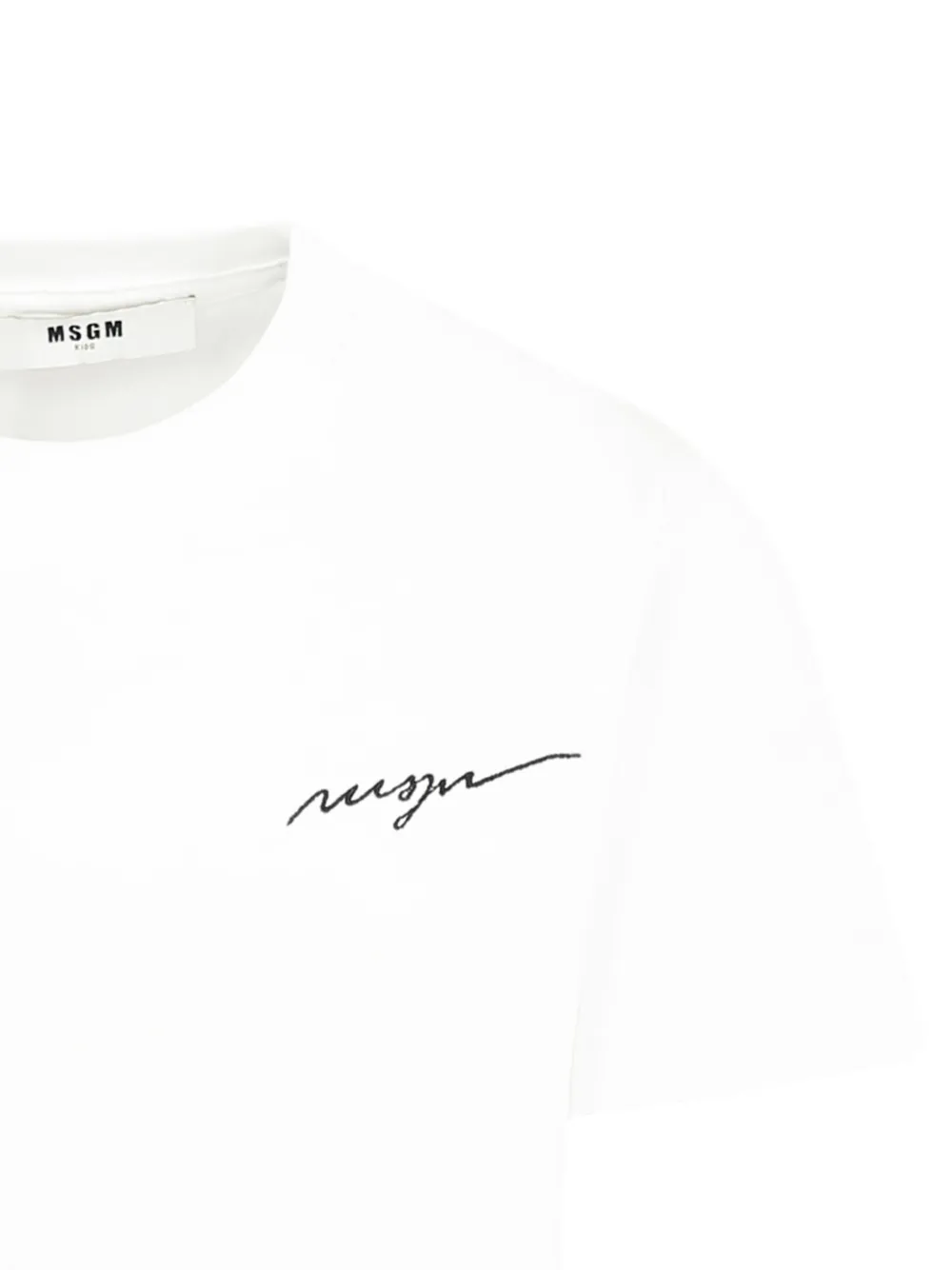 MSGM Kids Katoenen T-shirt met logoprint Wit
