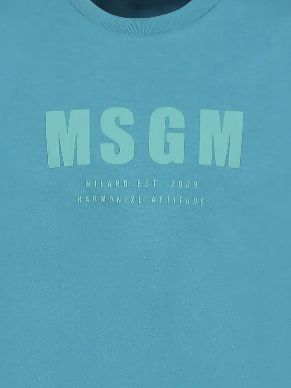 MSGM Kids Katoenen T-shirt met logoprint Blauw