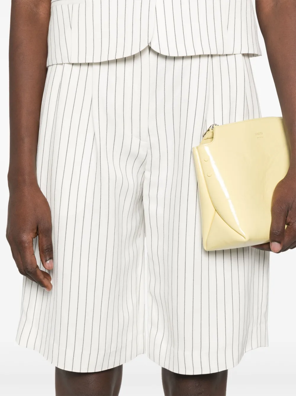 Shop Loulou Studio Striped Shorts In White