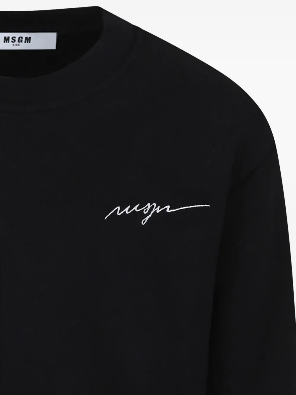 MSGM Kids Sweater met geborduurd logo Zwart