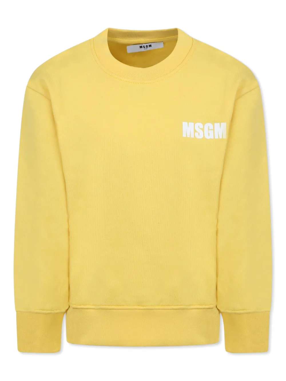 MSGM Kids sudadera con logo estampado | amarillo | Image 1