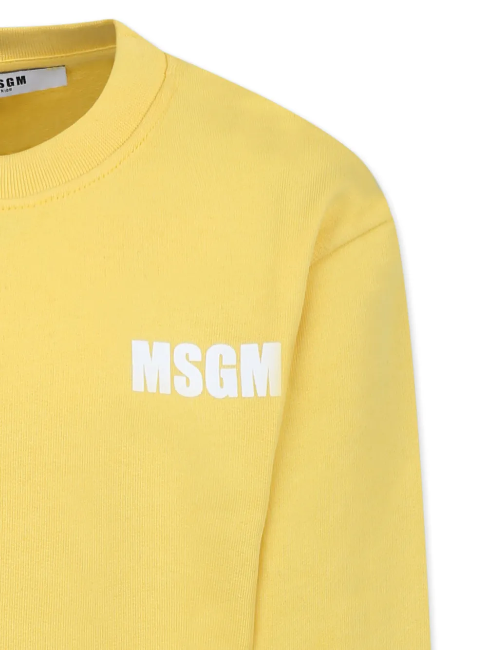 Shop Msgm Logo-print Sweatshirt In Yellow