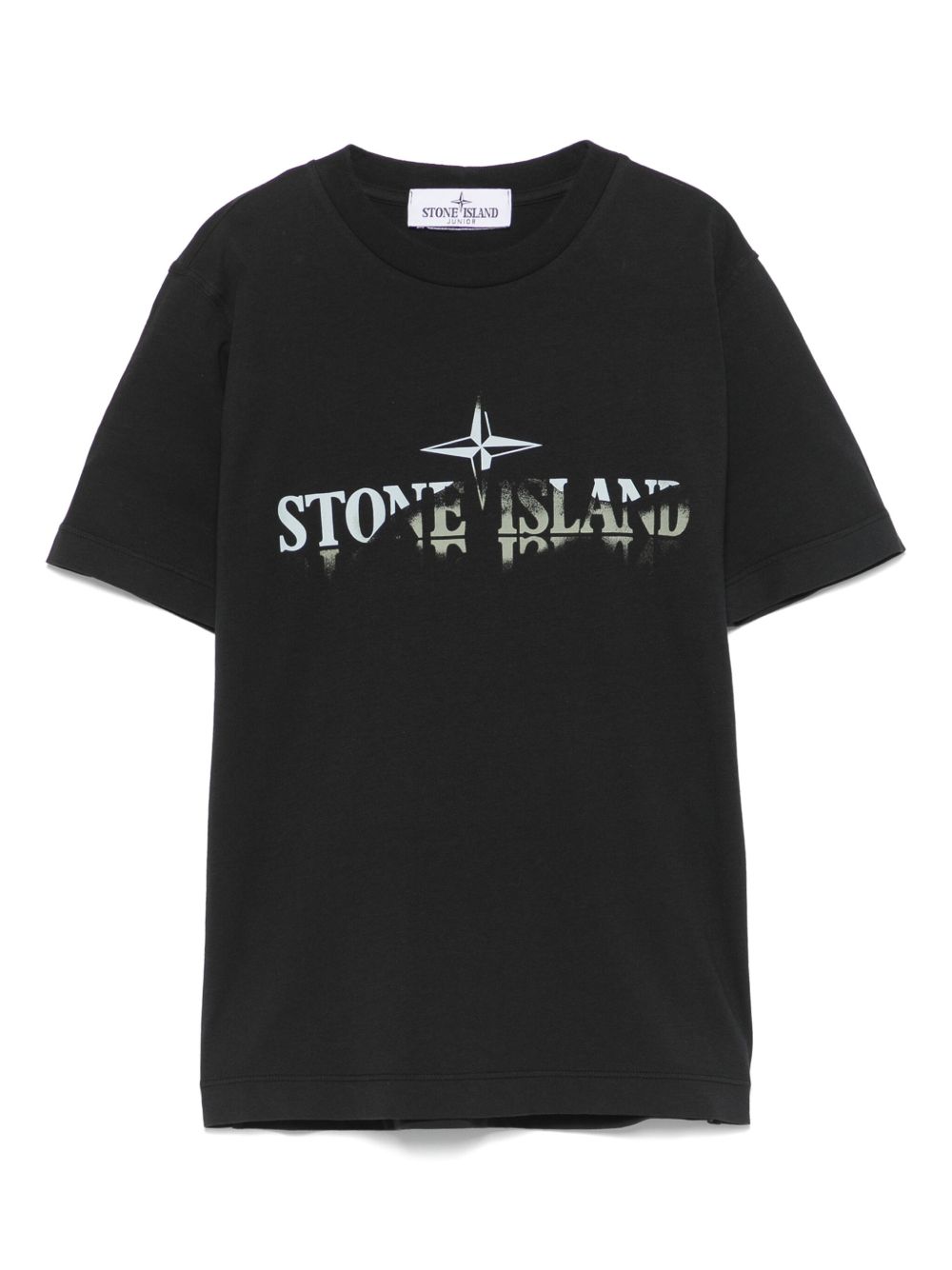 Stone Island Junior T-shirt met logoprint Zwart