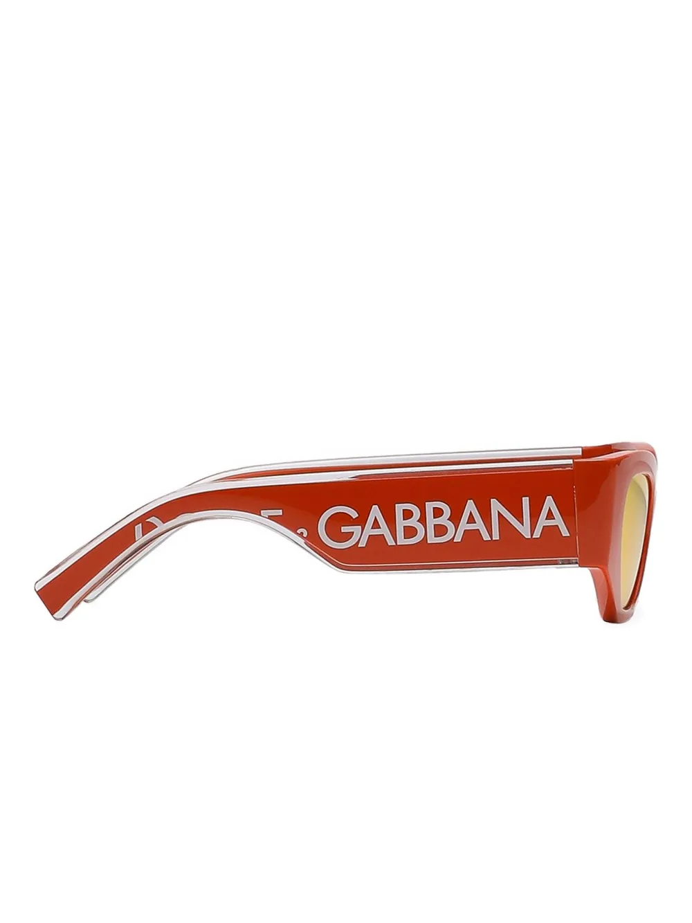 Dolce & Gabbana Dna Logo-plaque Rectangle Sunglasses In Red