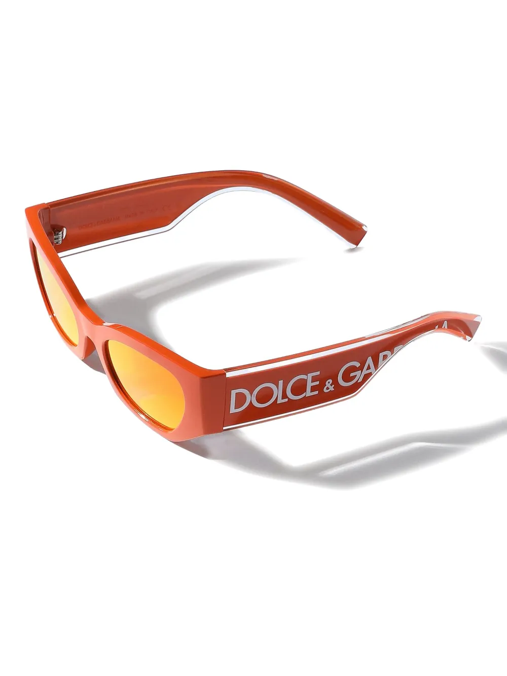 Dolce & Gabbana Dna Logo-plaque Rectangle Sunglasses In Red