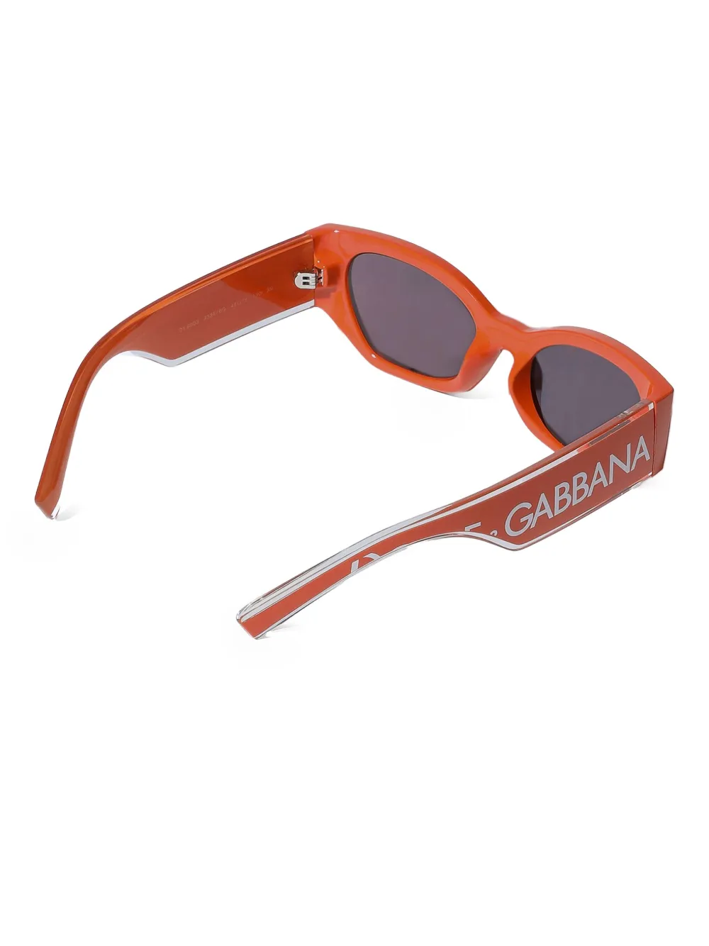 Dolce & Gabbana Kids DNA zonnebril met logoplakkaat en rechthoekig montuur Oranje