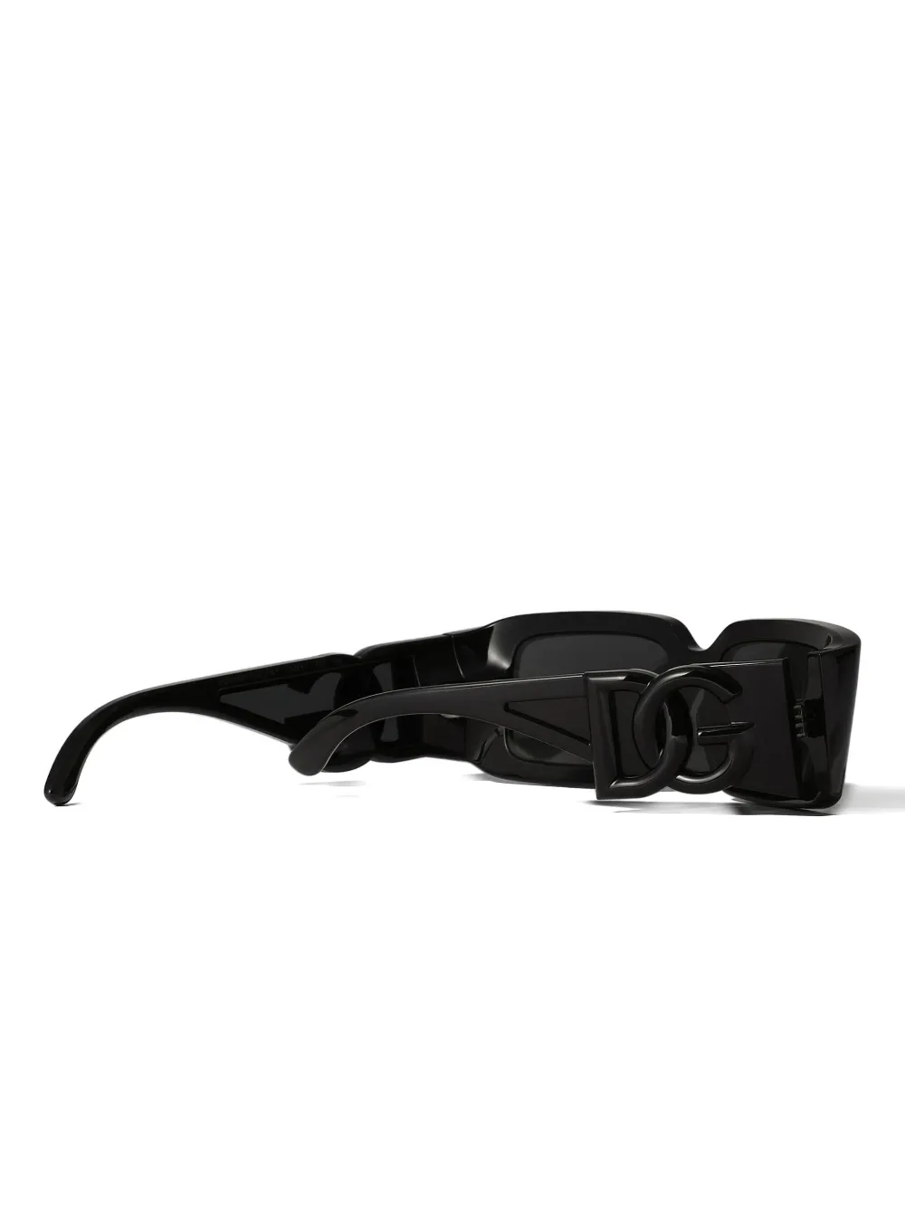 Dolce & Gabbana Dg-logo Rectangular-frame Sunglasses In Black