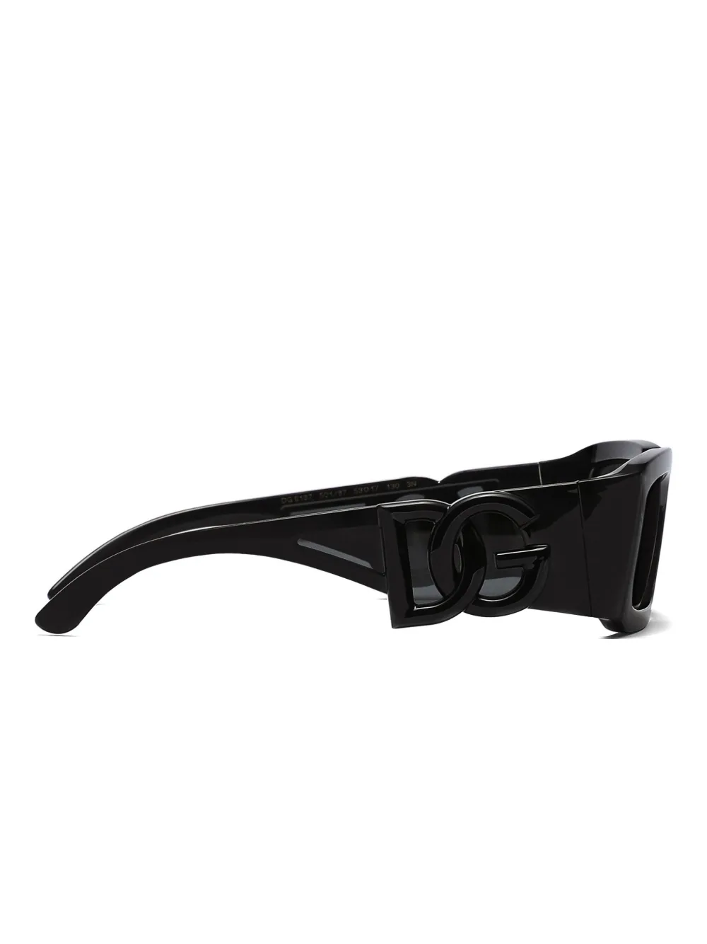 Dolce & Gabbana Dg-logo Rectangular-frame Sunglasses In Black