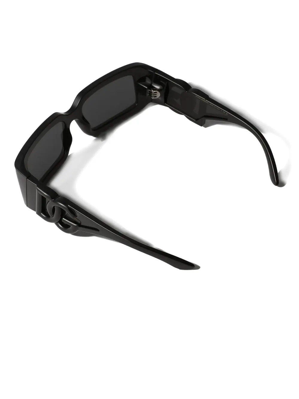 Dolce & Gabbana Dg-logo Rectangular-frame Sunglasses In Black