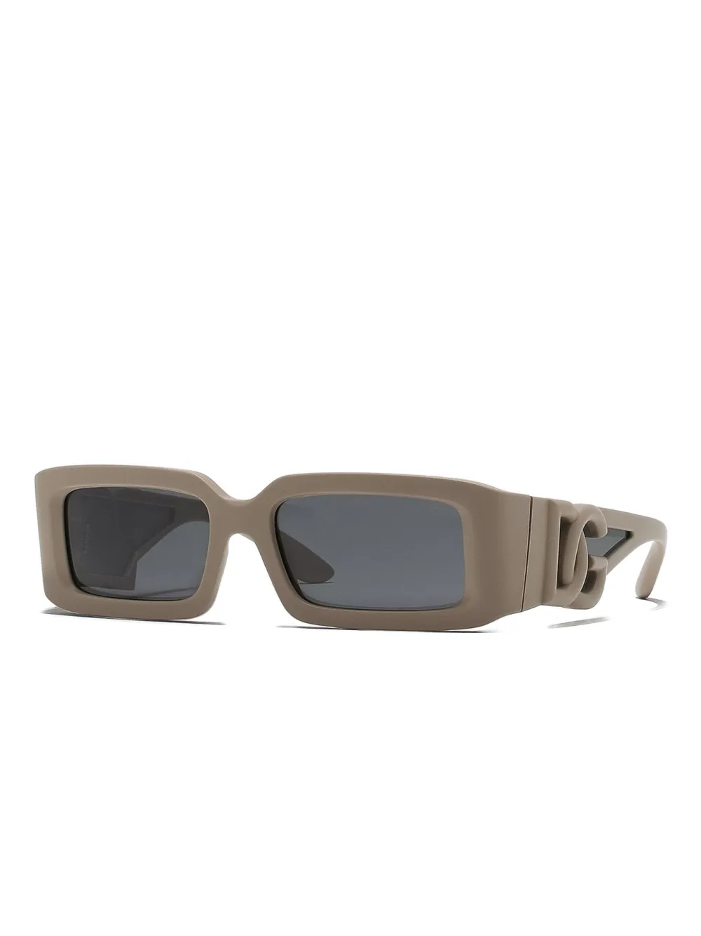 Dolce & Gabbana Eyewear DG-logo rectangular-frame sunglasses - Beige