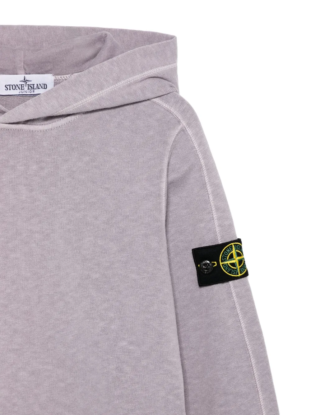 Stone Island Junior Hoodie met Compass-logopatch Paars