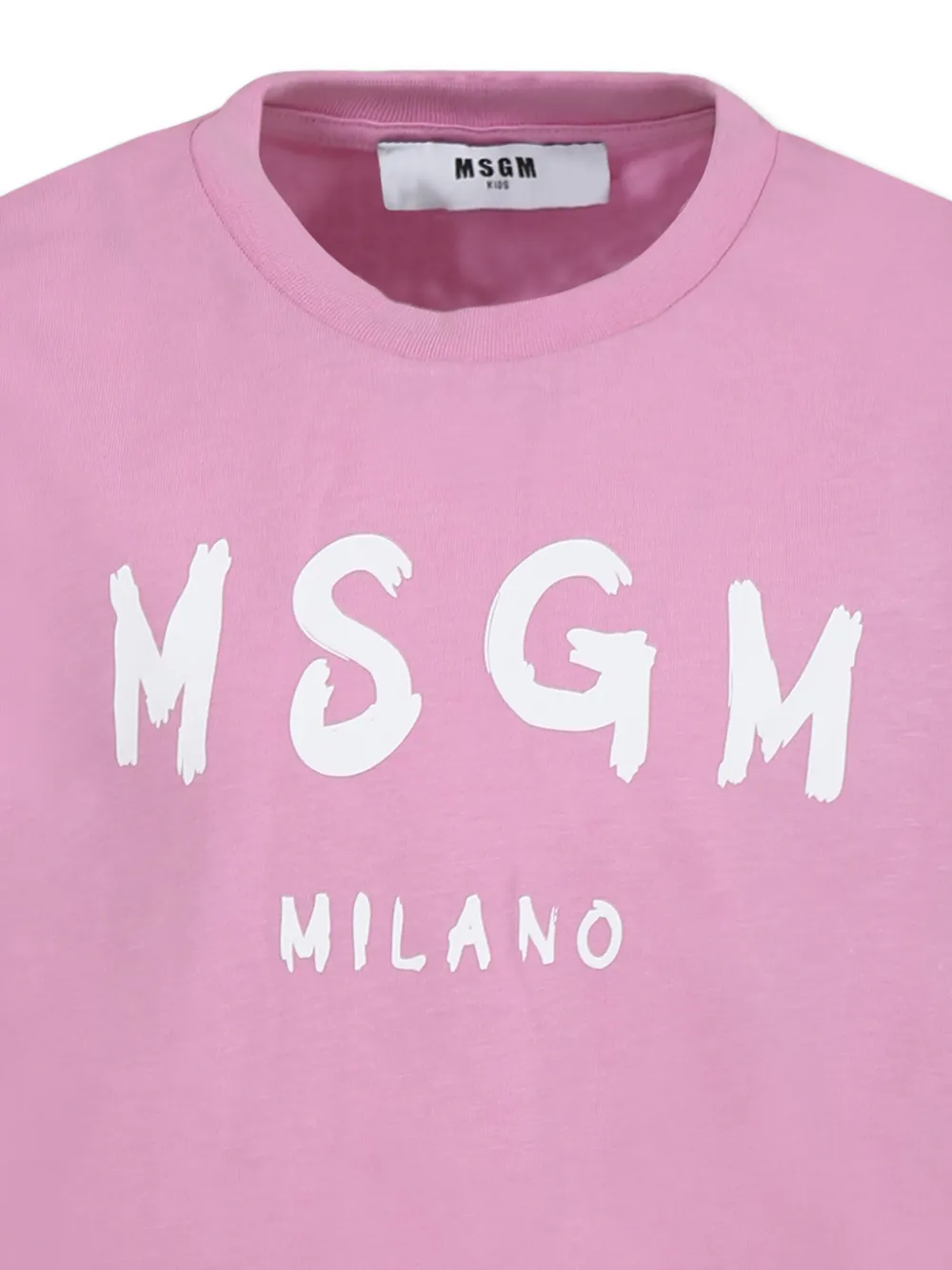 MSGM Kids Katoenen T-shirt met logoprint Roze