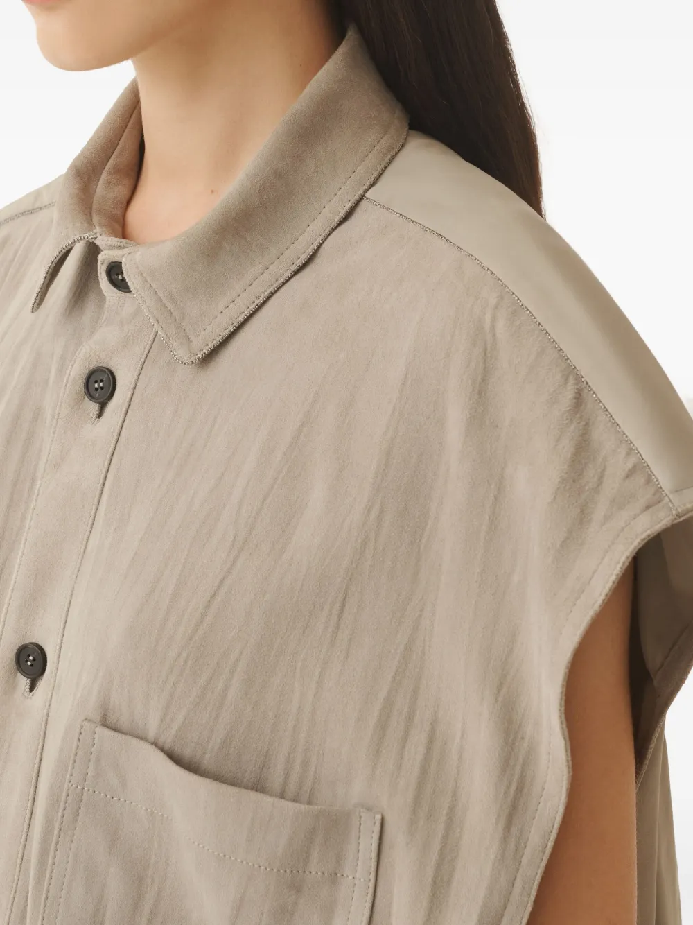 Fabiana Filippi Mouwloos shirt Bruin