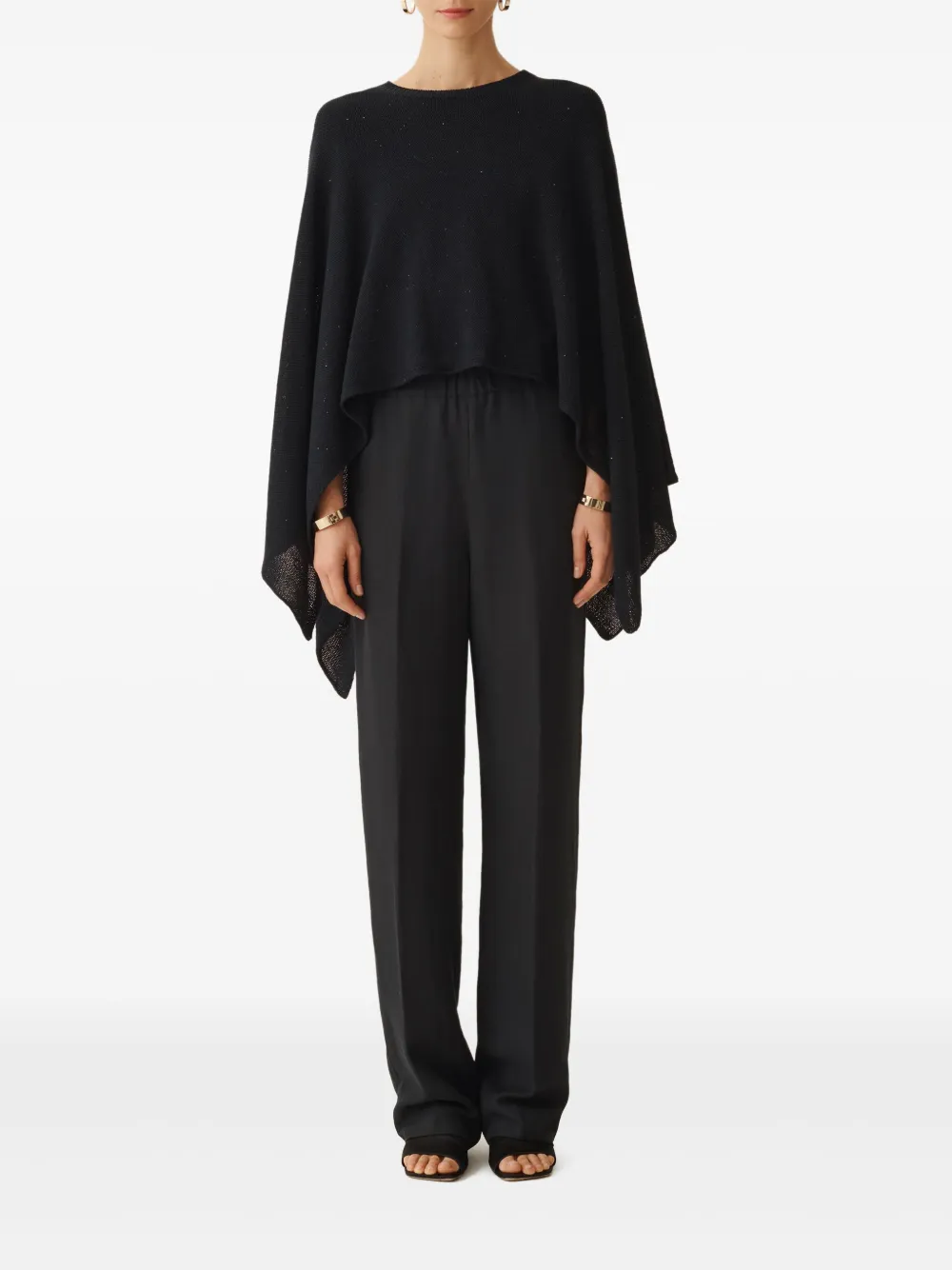 Fabiana Filippi Cape met lurex detail Blauw