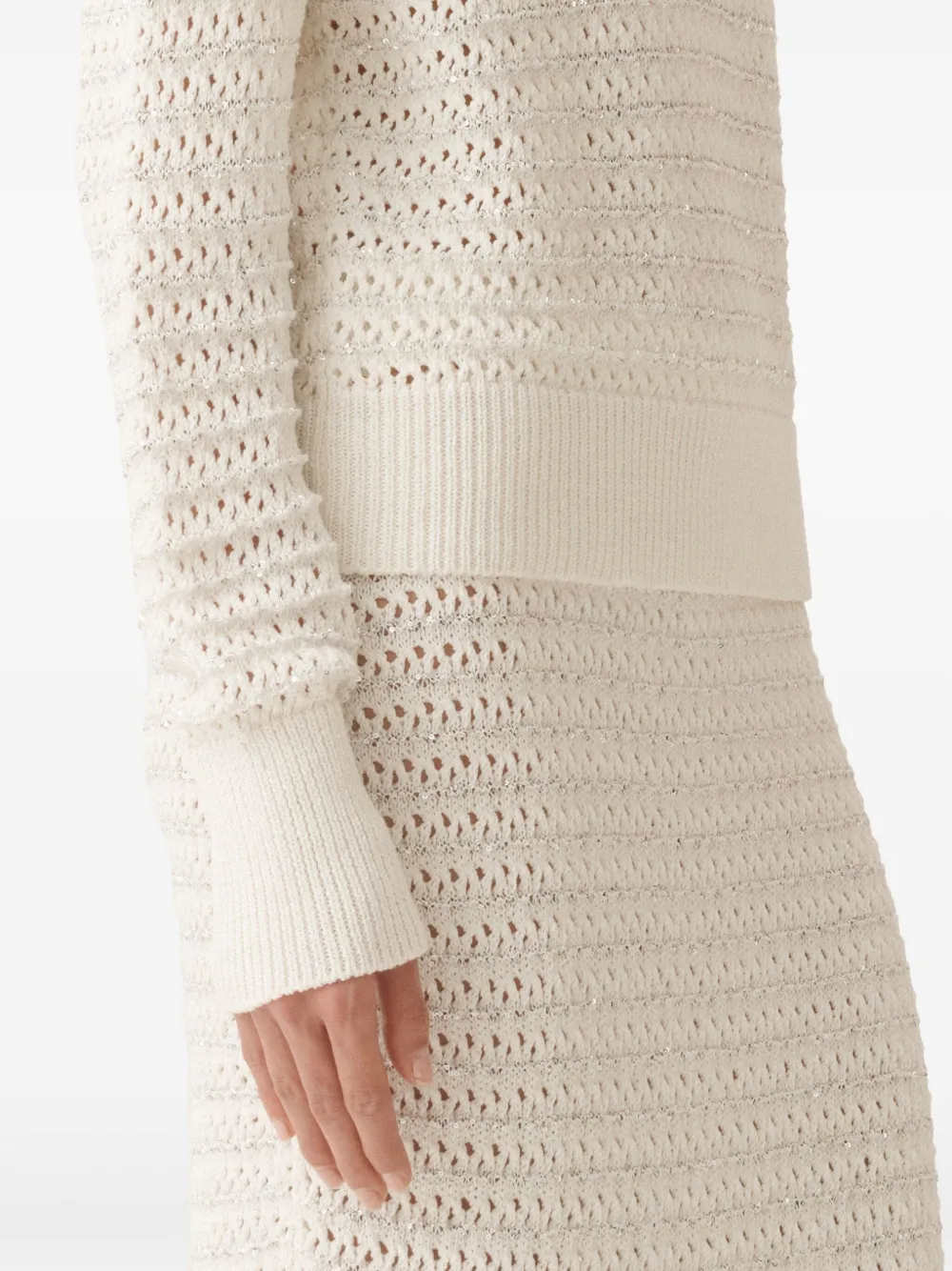 Fabiana Filippi Trui met lurex detail Wit