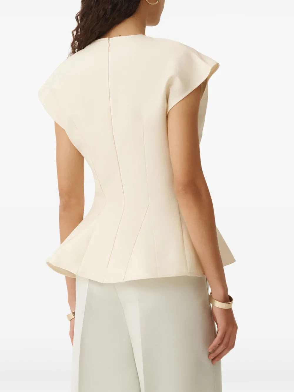 Fabiana Filippi Blouse met peplum taille Beige