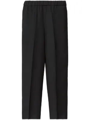 パンツ Fabiana Filippi Black High Waist Trousers Fabiana Filippi Double Pleat Palazzo Pants with Rope Belt