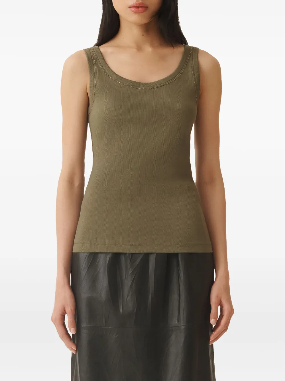 Fabiana Filippi Tanktop met kralendetail Groen