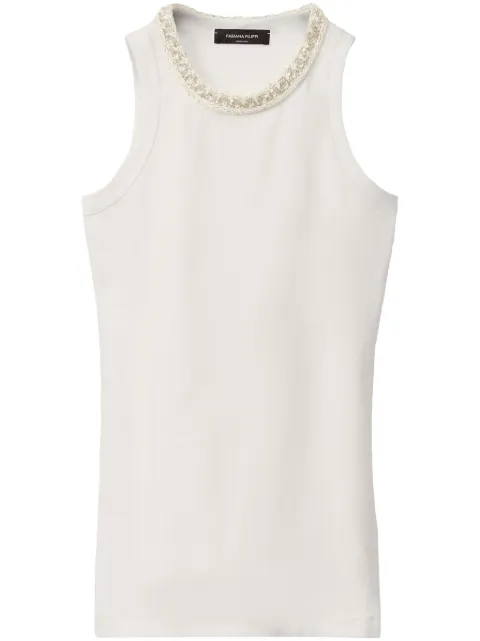 Fabiana Filippi embroidered-neck tank top