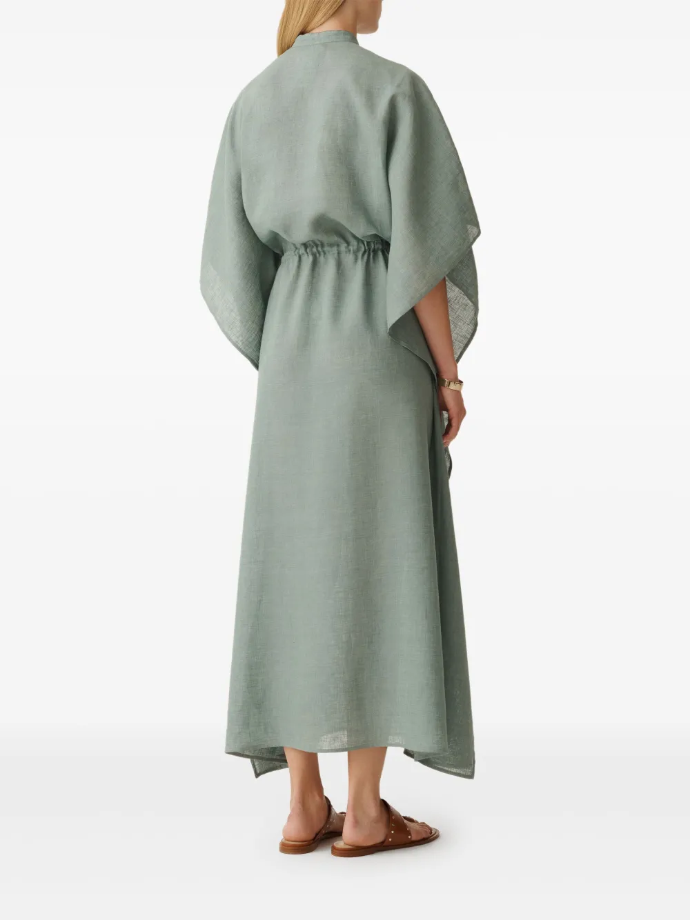 Shop Fabiana Filippi Flared Midi Dress In Green